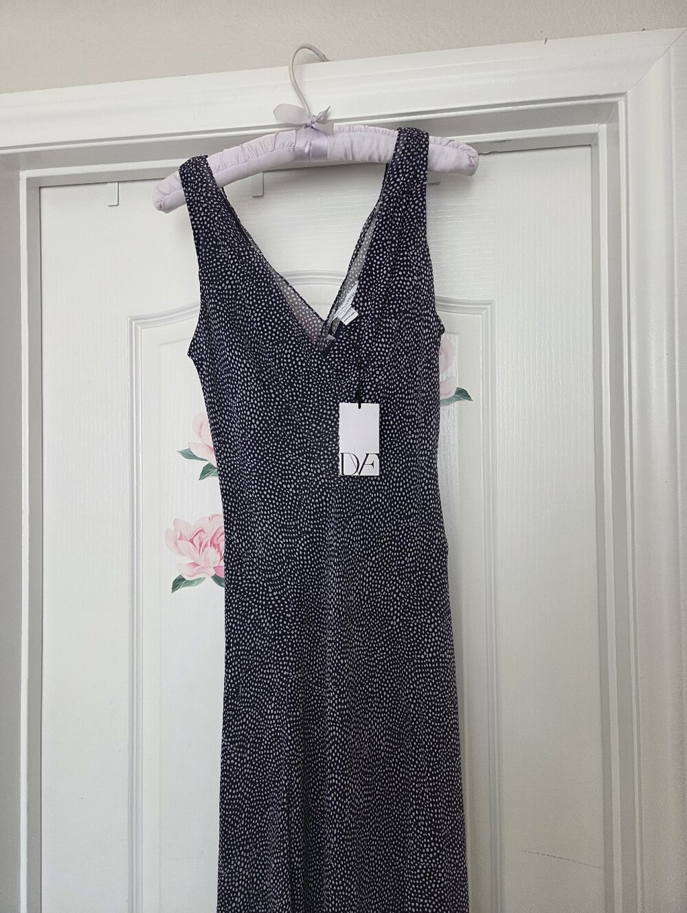 Diane Von Furstenberg Navy Silk Bias Cut Dress Size 6 BNWT - Picture 3 of 11